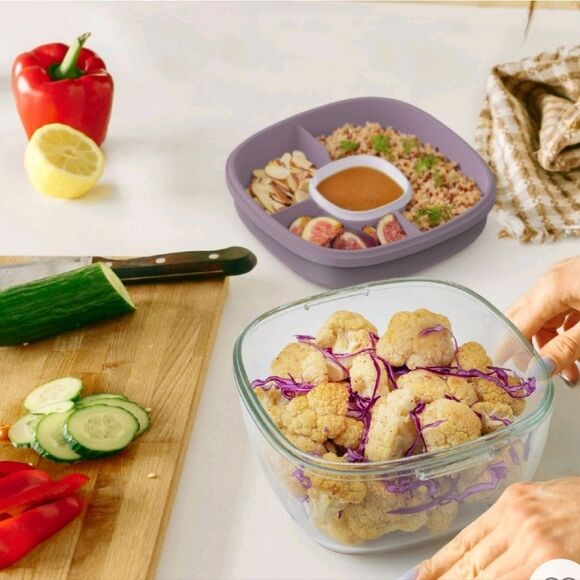 Bentgo 7.6C Glass All-in-One Salad Container- Rose - Picture 4 of 13